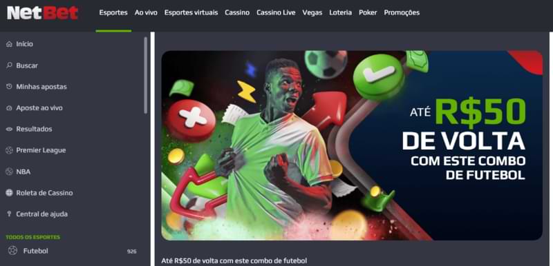 Cashback em futebol Netbet