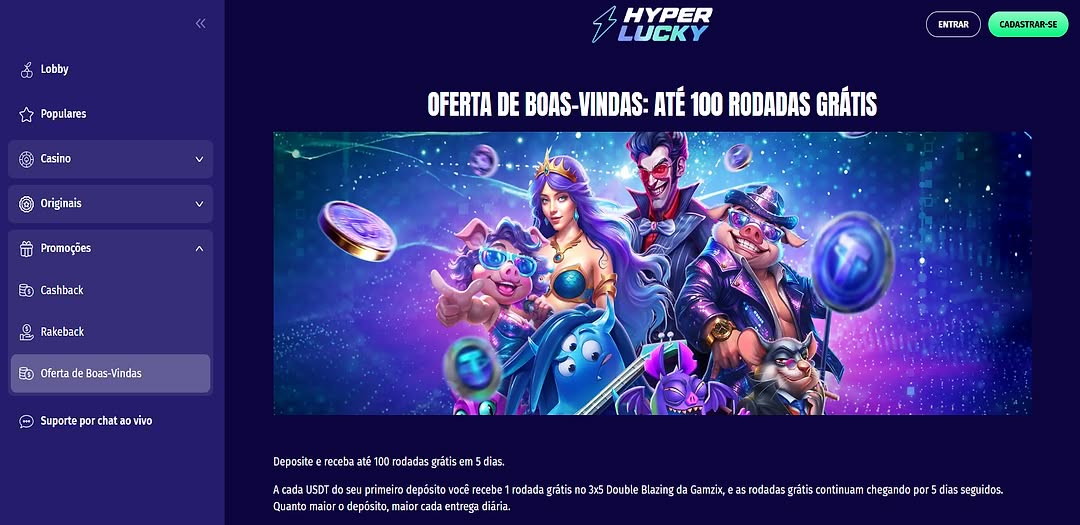 Bônus do Hyper Lucky Casino