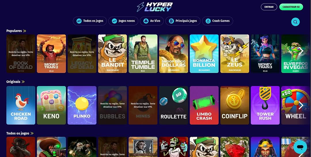 Jogos do Hyper Lucky Casino