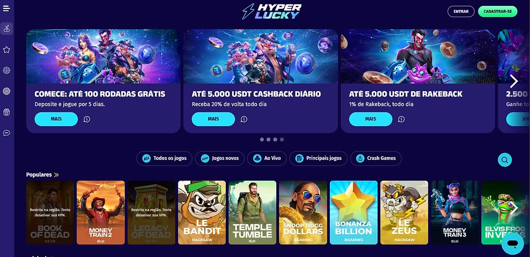 Site oficial do Hyper Lucky Casino